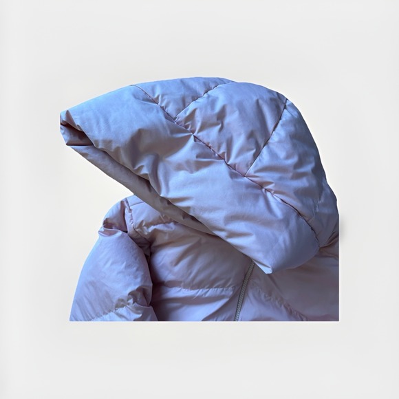 Athleta Girl Cozy Cloud Down Jacket Winter Coat M 8/10 Pink Fidget in Pocket - Picture 4 of 10